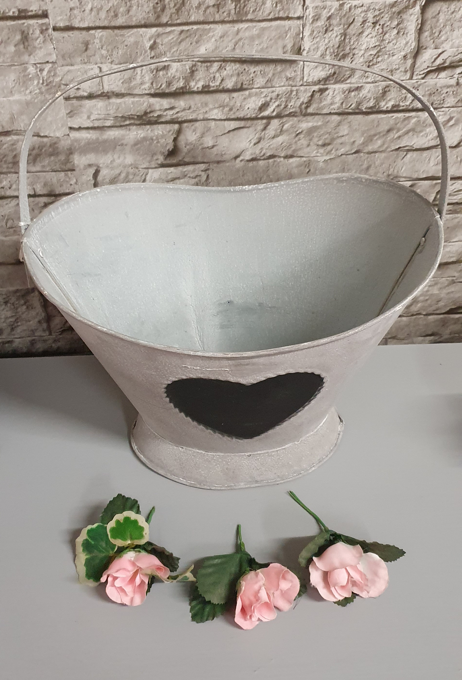 Brocante mand van blik met hengsel