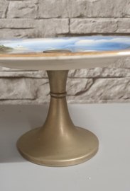 Brocante Engelse bonbonschaal op poot