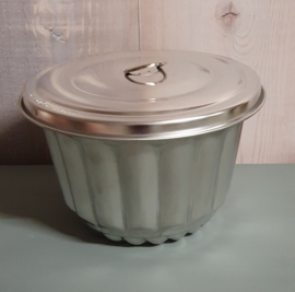 Poffertpan/Pofferttrommel/Puddingvorm (doorsnee 20 cm) voor het maken van poffert/stoompudding (2 liter)