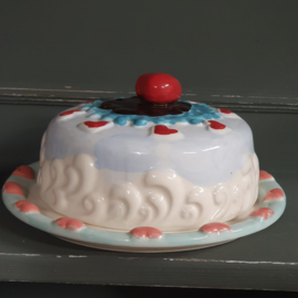 Stolp met hartjes van aardewerk Clayre & Eef