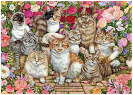Falcon de Luxe 11246 - Floral Cats - 1000 stukjes
