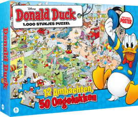 Just Games Disney  Donald Duck 1 - 12 Ambachten, 50 Ongelukken - 1000 stukjes