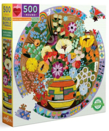eeBoo - Purple Bird & Flowers - 500 stukjes