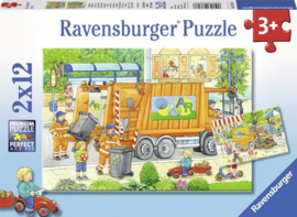 Ravensburger - Onderweg met de Vuilniswagen - 2 x12 stukjes