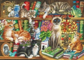 Gibsons 6147 - Puss in Books - 1000 stukjes  OP=OP