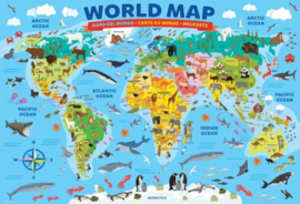 Eurographics 5554 - Illustrated Map of the World - 100XXL stukjes