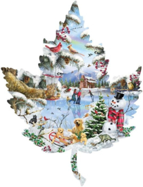 SunsOut 95310 - Winter Bij The Lake - 1000 stukjes  Vormpuzzel