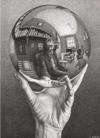 Puzzelman M.C. Escher - Hand met Spiegelende Bol -  1000 stukjes