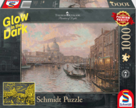 Thomas Kinkade - In de Straten van Venetie - 1000 stukjes  (Glow in te Dark)