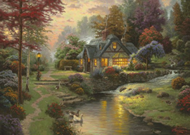 Thomas Kinkade - Stillwater Cottage - 1000 stukjes