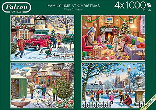 Falcon de Luxe 11168 - Family Time at Christmas - 4x1000 stukjes OP=OP | Falcon Luxe- Legpuzzels | popshopcorry