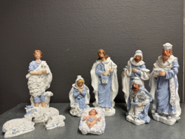 Kerstgroep 10 delig, max hoogte 18 CM, resin