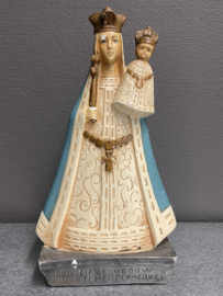Heiligenbeeld Maria O.L.V van Scherpenheuvel, antiek, gips, 30 cm (7)
