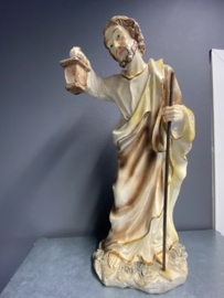 Heiligenbeeld Jozef met lamp 54 cm kunststof, ziet eruit als porselein (10)