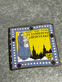 Authentieke Vlaanderen Bedevaart Speld - Lourdes, Rome, Fatima