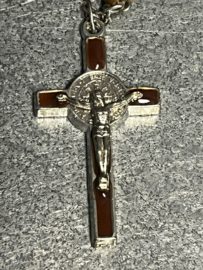 Rozenkrans Benedictus van Nurcia, houten kraal. 50 cm