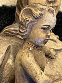 Plaquette Maria met kind, houtsnijwerk, 39 cm (8)