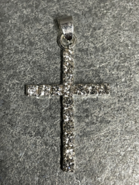 Kruisje met strass steentjes, 4 x 3 cm (r)