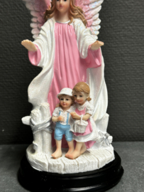 Bescherm engel met kinderen (Roze)