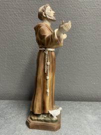 Heiligenbeeld Franciscus van Assisi met vogels, resin, 20 cm (2)