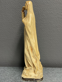 Gerestaureerd Maria beeldje, 20 cm, gips (10)