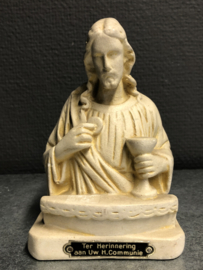 Buste Jezus, herinnering heilige communie, 1950, 14cm (15)