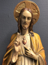 Heiligenbeeld Jezus Heilig Hart, Gerard Linssen Venlo, 1930 kleine beschadigingen 56 cm (G)