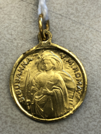 Devotiemedaille Susanne van Rome, 2 cm (goud kleurig)