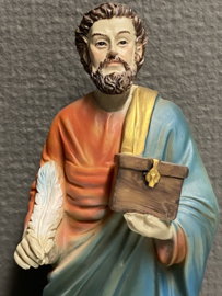 Heiligenbeeld Mattheus evangelist, 20 cm, resin, (2)