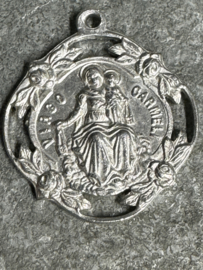 Devotiemedaille Maria Onze lieve vrouw van Carmel en Jezus heilig hart, 2 CM
