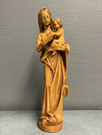 Heiligenbeeld Maria O.L.V van Tongeren, hout, 25cm (3)