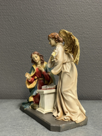 Heiligenbeeld Maria Boodschap/Aankondiging van de Heer 16x 14 cm resin. (5)