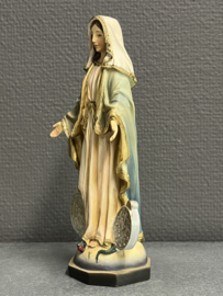 Heiligenbeeld Maria wonderdadige met medailles, 20 cm hoog, resin (3)