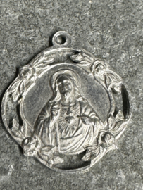 Devotiemedaille Maria Onze lieve vrouw van Carmel en Jezus heilig hart, 2 CM