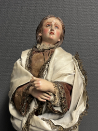 Heiligenbeeld Maria en Maria Magdalena, houten polychroom beelden, 40 cm, ca. 1860 (G)