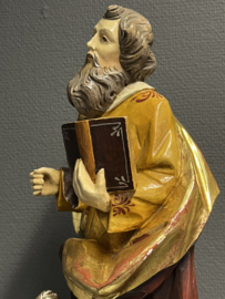 Heiligenbeeld Mattheus, esdoornhout, 50 cm. (7)