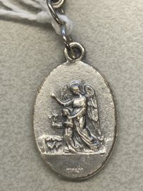 Devotiemedaille Heilige Familie en beschermengel, 2 cm
