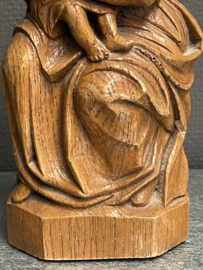 Heiligenbeeld Maria met kind, gips, lijkt op hout, 24 cm, (8)