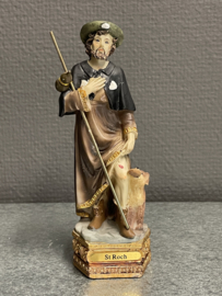 Heiligenbeeld Rochus van Montpellier, 15 cm, resin (7)