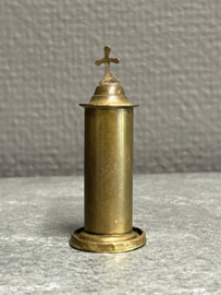 Antiek draaibaar zakheiligdom met Gerardus van Majella, koper, 6 cm (0)