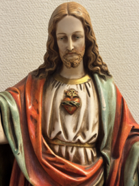 Heiligenbeeld Heilig Hart van Jezus – Gebroeders van Paridon, Gips, 66 cm