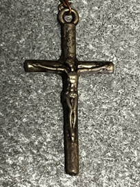 Antieke rozenkrans, kristal kralen, terra catacombe 47 cm
