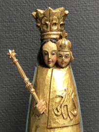 Heiligenbeeld Maria O.L.V. van Scherpenheuvel, hout, 35 cm, gips, (8)