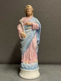 Heiligenbeeld Jozef, biscuit porselein, 26 cm (3)