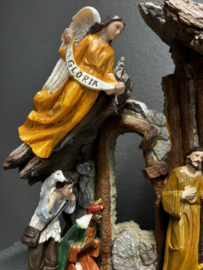Kerststal met 10 vaste figuren met verlichting