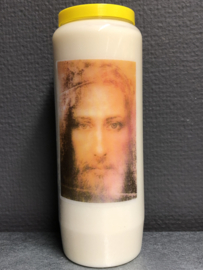 Noveenkaars Jezus afbeelding doek van Veronica, brandt 9 dagen en nachten. 100% Plantaardige olie.