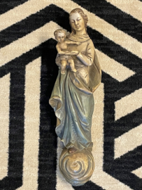 Plaquette Maria met kind, houtsnijwerk, 39 cm (8)