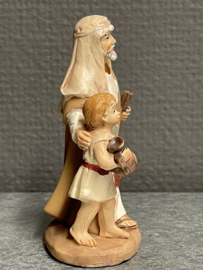 Santon, Resin, 9 cm, oude man met kind (9)