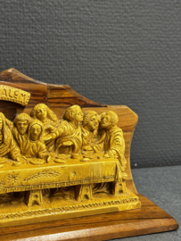 Laatste Avondmaal – handgemaakt olijfhouten reliëf uit Jeruzalem