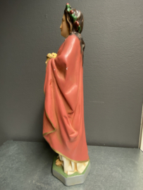 Beeld Heilige Dorothea van Cesarea, gips, 45 cm (7)